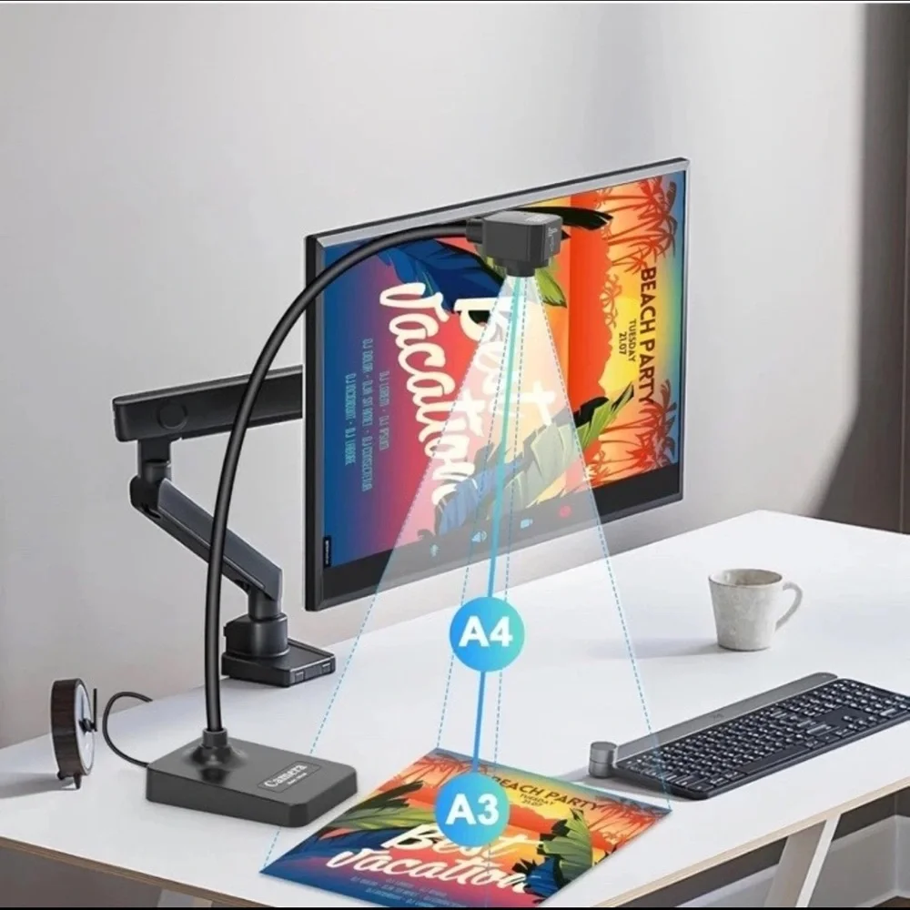Black Adjustable Webcam with Microphone